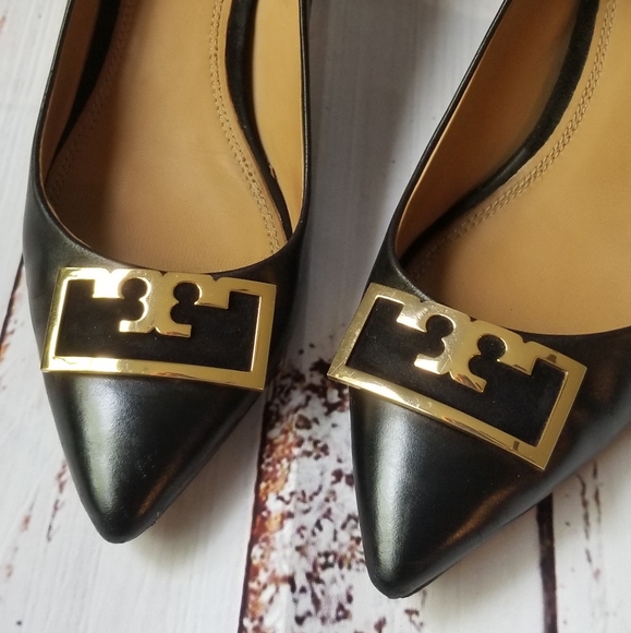 Tory Burch GiGi Leather Pointed Toe Pumps Black - Picture 3 of 15